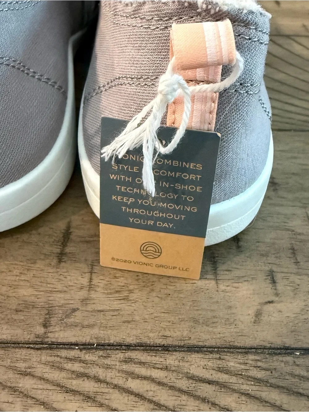 New Vionic Malibu Grey Canvas Slip-On Comfort Sneakers